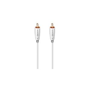 AudioQuest Greyhound Câble RCA pour caisson de basses en PVC Blanc/Gris 2,00 m