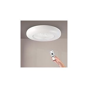 M mimotec - Ventilateur de plafond LED Aero/Moteur DC/Blanc/Télécommande incluse/Ultra-silencieux/Mode été - hiver/Minuterie. Conception moderne et installation facile. LM8085