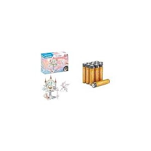 Playmobil Château Arc-en-Ciel, lumière/Accessoires, 4+ Ans, & Piles AAA Alcalines Amazon Basics 12 pcs, 10 Ans