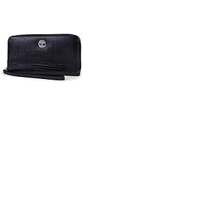 Timberland Portefeuille en Cuir pour Femme avec Fermeture éclair RFID et dragonne Noir (Lézard) Taille Unique
