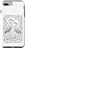 H&eacute;rons Fleurs Illustration Fleurs Sauvages Coque pour iPhone 7 Plus/8 Plus