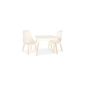 B. Toys - Kid Century Modern - Ensemble Table et Chaise - Ivoire - Ensemble Table et Chaise pour Enfants - Pieds en Bois - Meubles pour Enfants - 3 Ans et +