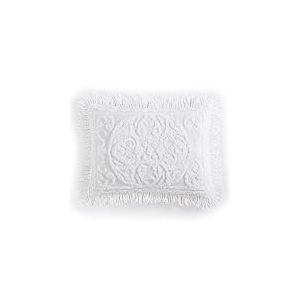 Beatrice Home Fashions Médaillon Chenille Couvre-lit, Chenille, Blanc, Standard