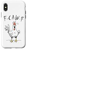 F-caw-f Poulet Rigolo Costume De Carnaval Poulet Coque pour iPhone X/XS
