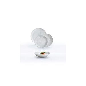 Luminarc Diwali Granit Marb Service de table opale 18 pièces 6 personnes Opale Passe au micro-ondes Passe au réfrigérateur empilable