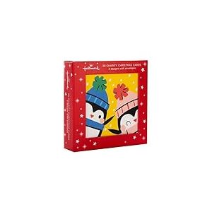 Hallmark Lot de 20 cartes de Noël pour enfants, 4 motifs, personnages festifs, cartes de Noël caritatives, avec enveloppes