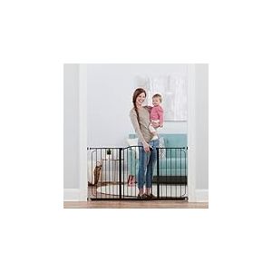 Regalo Easy Step Barrière de bébé extra haute avec décoration arquée de 120 cm et kit d'extension de 10,2 cm, lot de 4 kits de montage à pression et 4 kits de montage mural, bronze