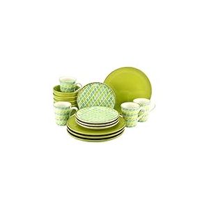 CreaTable, 22892, S&eacute;rie CORDOBA, Service de vaisselle, ensemble combin&eacute; de 16 pi&egrave;ces