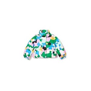 Amazon Essentials Doudoune Courte à Fermeture Éclair Intégrale (Polaire Matelassée Mate ou Sherpa) Fille, Motif Géométrique Camouflage, 11-12 Ans