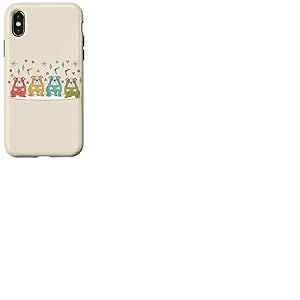 Quatuor de Chiens Moderne Bulldog Retro Atomic Mid Century Coque pour iPhone X/XS