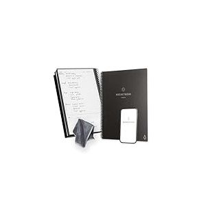 Rocketbook Fusion Agenda Non Daté Réutilisable, Taille Letter 21 cm x 29,7 cm, Noir - Objectifs, Calendrier Mensuel et Hebdomadaire, « To-Do Lists » Quotidiennes, Pages Lignées et Pointillées