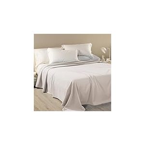 Caleffi Dobby Couvre-lit Double Non matelass&eacute;, 50% Coton, 50% Polyester, 260 x 260 cm, Taupe 1010276