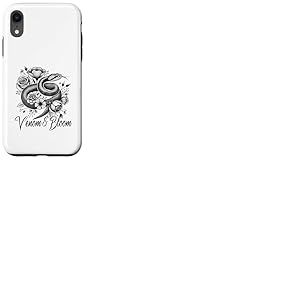 Venom & Bloom - Snake with Flowers Tattoo Style Coque pour iPhone XR