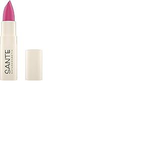 Sante Naturkosmetik Moisture Lipstick 04 Confident Pink Rouge à lèvres, couleurs transparentes à intenses, avec acide hyaluronique, doux et protecteur, 4,5 g