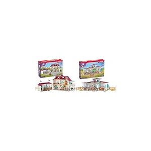 Schleich 42551 Horse Club - Grand Centre Équestre de Lakeside pour Chevaux 42567 Horse Club - Nouveau Centre Équestre de Lakeside,Coffret Figurines avec 56 éléments