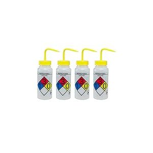 Bel-art produits F11716&ndash;0008 Poly&eacute;thyl&egrave;ne Right-to-know 4-color Safety-labeled Pissette, isopropanol, capacit&eacute; 500 ml, Translucide (lot de 4)