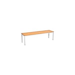 furni24 Banc vestiaire L x H x P : 150 x 42 x 40 cm, Banc de vestiaire en Acier et bois dur laqué Hêtre/Gris