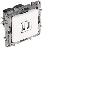 Legrand Niloe 764594 Prise de courant encastrable double USB Blanc avec cadre
