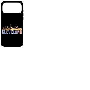 The Land Night Downtown Cleveland Skyline Art Ohio Downtown Coque pour iPhone 17 Pro Max