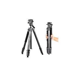 Fotopro X-Airfly Tr&eacute;pied pour cam&eacute;ra vid&eacute;o avec t&ecirc;te Liquide, t&ecirc;te sph&eacute;rique panoramique, 1,3 kg, Extensible, Portable, Compact, en Fibre de Carbone, pour Appareil Photo Reflex num&eacute;rique, Gris