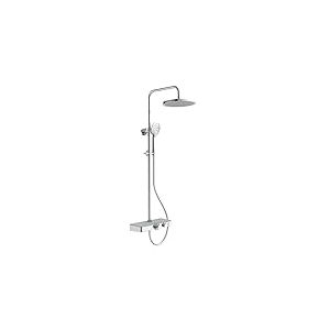 EISL DX1105CST FUTURA Système de douche bien-être avec thermostat tablette en verre, panneau de douche avec robinetterie, (douche à effet pluie avec support mural, colonne de douche) gris chrome