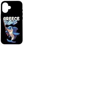 Costume Cool de Dauphin avec Drapeau de la Gr&egrave;ce Coque pour iPhone 16