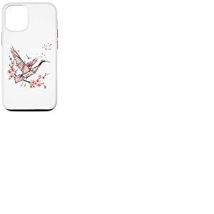 T Grue à Couronne Rouge en Origami Japonais pour Grue du Coque pour iPhone 12/12 Pro