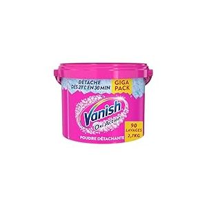 Vanish Oxi Action Booster de Lavage - D&eacute;tachant Textile et Anti-d&eacute;coloration - Poudre efficace d&egrave;s 20&deg; - Pot de 2,7 Kg