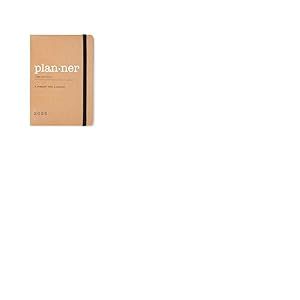 Letts of London Eco Writers Agenda semainier 2025 avec mots Format A6 – Kraft