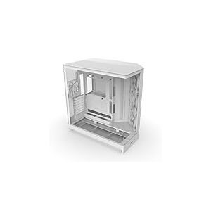 NZXT H9 Flow (2025) &ndash; Grand bo&icirc;tier PC ATX Mid-Tower &agrave; Double Chambre pour Flux d'air &ndash; Inclut 3 Ventilateurs de 140 mm et 1 Ventilateur de 120 mm &ndash; Support de radiateur de 420 mm &ndash; Blanc