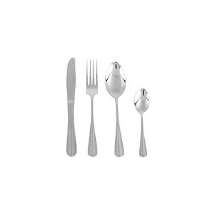 Salter BW03142 Newbury Set de Couverts de Table en Acier Inoxydable, Ménagère 24 Pièces, Design Classique, pour 6 Personnes, Comprend des Couteaux Fourchettes et Cuillères, Argent, 25,5 x 16 x 6,5