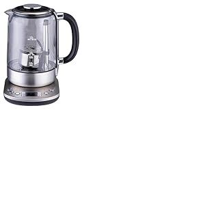 alpina Bouilloire avec Infuseur - 1,7 L - 2200 W - Bouilloire &Eacute;lectrique - Th&eacute;i&egrave;re - Maintien au Chaud - Thermostat R&eacute;glable - Affichage Num&eacute;rique - Acier Inoxydable - Verre