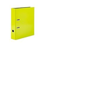 HERMA 20063 Classeur A4 jaune fluo, 7 cm de large, motif de classeur à levier en carton avec impression intérieure pour l'école et le bureau, classeur à anneaux stable, pour garçons et filles
