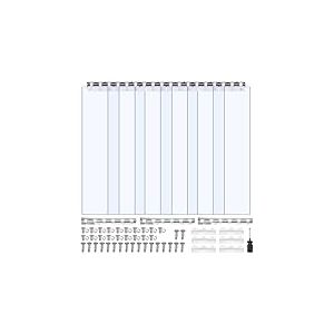 VEVOR Rideau Lani&egrave;re PVC 0,9x2,1 m Rideau Lamelle Plastique Transparent de Porte, Lot de 6, Bande Isolation Thermique Coupe Vent, pour Portes de Supermarch&eacute;s, de Garages, d'Entrep&ocirc;ts, de Restaurants