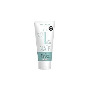 Naïf - Shampoing et gel douche 2 en 1-0% de parfum - Sans SLES, microplastiques ni silicones - Testé dermatologiquement - Ingrédients d'origine naturelle - 200 ml