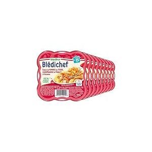 Blédina - Blédichef - Repas Bébé 15 Mois - 9 Plats Pommes de Terre Champignons Poulet - Petits Morceaux - 100% Ingrédients d'Origine Naturelle - Dès 15 Mois - 9 Assiettes de 250g