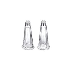 Westmark Sali&egrave;re et Poivri&egrave;re, Set de 2, Capacit&eacute; : env. 40 ml, Verre/Acier Inoxydable, New York, Argent/Transparent, 65262270