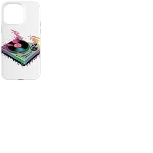 Glitch Art Platine Disque Vinyle Musique Coque pour iPhone 15 Pro Max