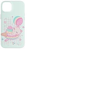 Kawaii Fraise Lait Chat Pastel Glace Galaxie Coque pour iPhone 14 Plus