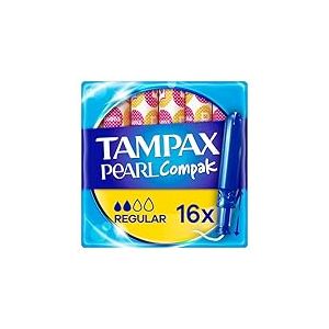 Tampax Tampons Compak Pearl, ordinaires avec applicateur, paquet de 1 (16 tampons), protection contre les fuites et discr&eacute;tion (l'emballage peut varier)