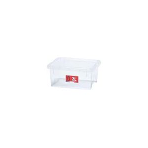 SUNDIS View Box, boîte de rangement 2l en plastique transparent, avec couvercle, superposable et empilable, idéale pour les cosmétiques, bijoux, stylos, feutres, accessoires de couture, perles