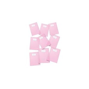 Pigna, Protège-cahier en PVC transparent et coloré, format A4, 210 microns, avec rabats et pochette de coin, couleur rose, 25 pièces