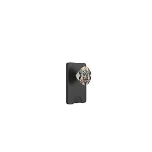 Art d&eacute;co r&eacute;tro g&eacute;om&eacute;trique Floral vitrail Design PopSockets PopWallet pour MagSafe