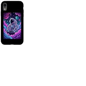 Galactic Groove DJ's Space Adventure Astronaute Moon Music Coque pour iPhone XR
