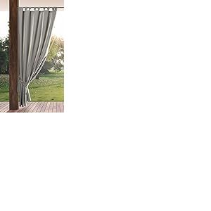 Eurofirany Garden Rideau Ext&eacute;rieur avec Onglet en Haut - 1 pc. Rideau Imperm&eacute;able, Coupe-Vent, Fermeture Velcro, Rideau pour Pergola, Gazebo, Terrasse, Pavillon, 155x220 cm, Gris Clair