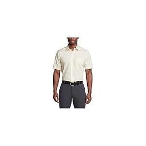 Van Heusen Short Sleeve Dress Shirt Regular Fit Poplin Solid Chemise, Jaune/Citron &eacute;maill&eacute;/Jaune, 39,37 cm Cou Homme