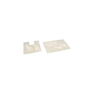 Rapport Home Ensemble Bain et Tapis Contour WC Pieds, Coton, crème, 80 x 50 x 2 cm