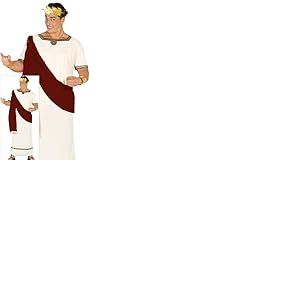 FIESTAS GUIRCA | Costume d'Auguste Adulte (48-50/M) - Cape et Tunique pour Homme - Costume d'Empereur Romain et Grec pour Événements Thématiques - Granat et Beige