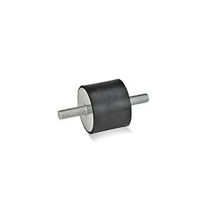 Ganter Norme &Eacute;l&eacute;ments &ndash; Butoirs &ndash; GN 351 | avec 2 vis &ndash; Caoutchouc Naturel, noir, GN 351-20-20-M6-SS-55