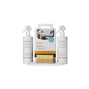 Kit Entretien Tissu Furniture Clinic | Contient : Nettoyant 500 ml, Protecteur 500 ml, Chiffon Microfibre & Brosse Nettoyante pour V&ecirc;tements, Moquette, Tissus d&rsquo;Ameublement | Tous Types de Textiles